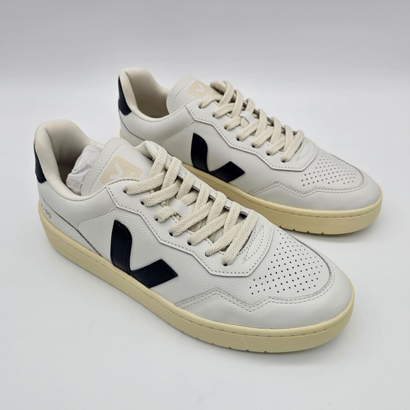 Veja Shoes - Veja Unisex V-90 O.T. Leather Sneakers Court Shoes Extra-White Nautico Size 9
